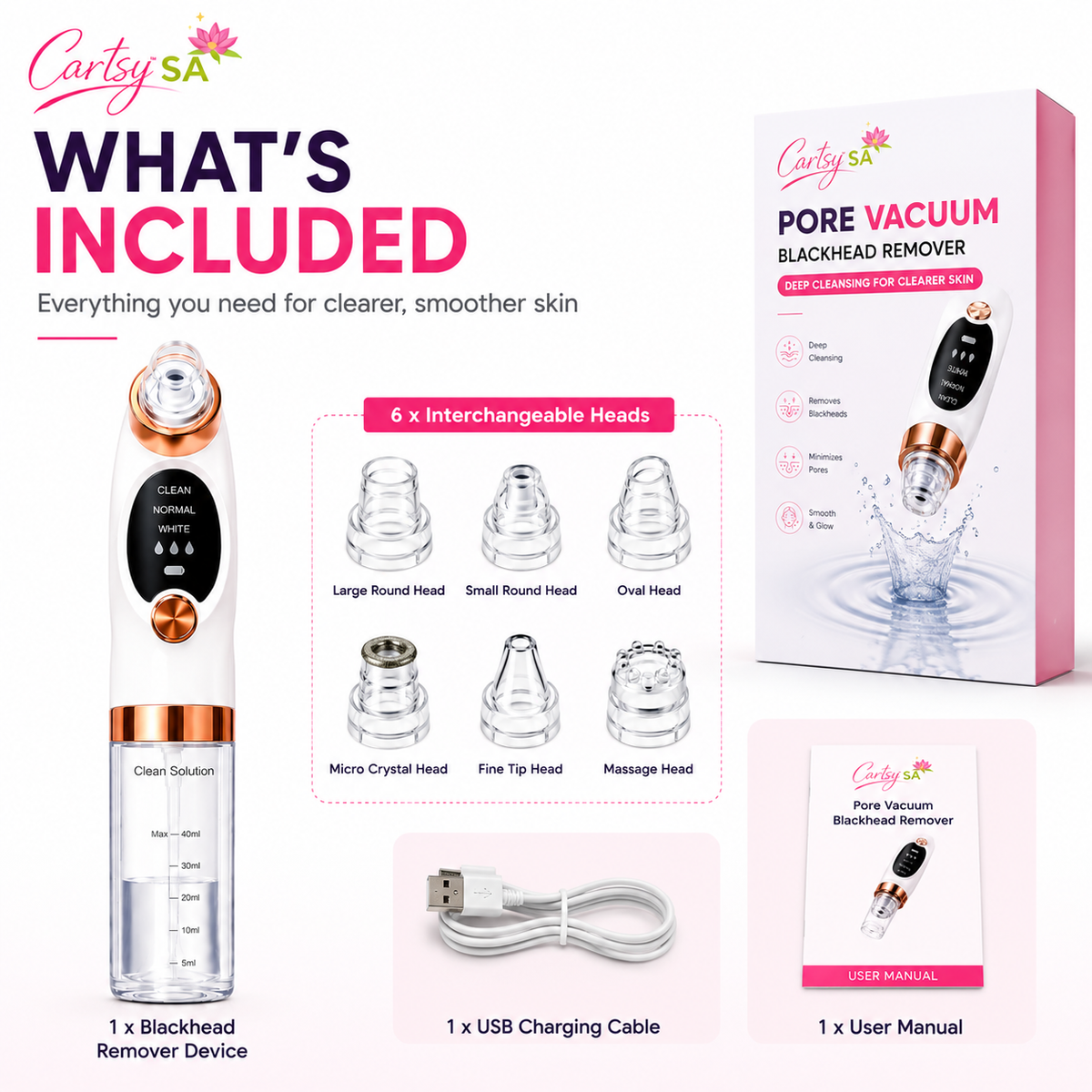 CartsySA™ Pore Vacuum Blackhead Remover