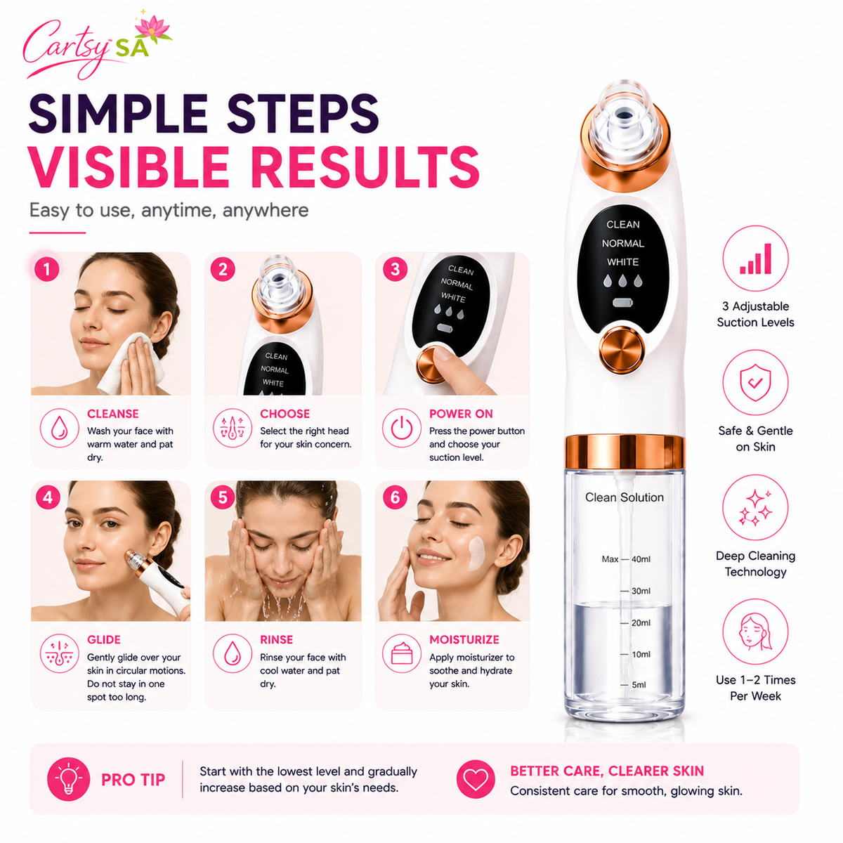 CartsySA™ Pore Vacuum Blackhead Remover