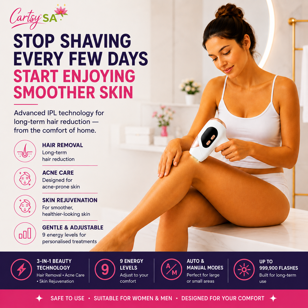 CartsySA™ IPL Hair Removal Device