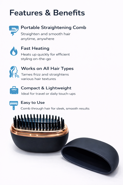 PocketSmooth™ Cordless Hair Straightening Comb