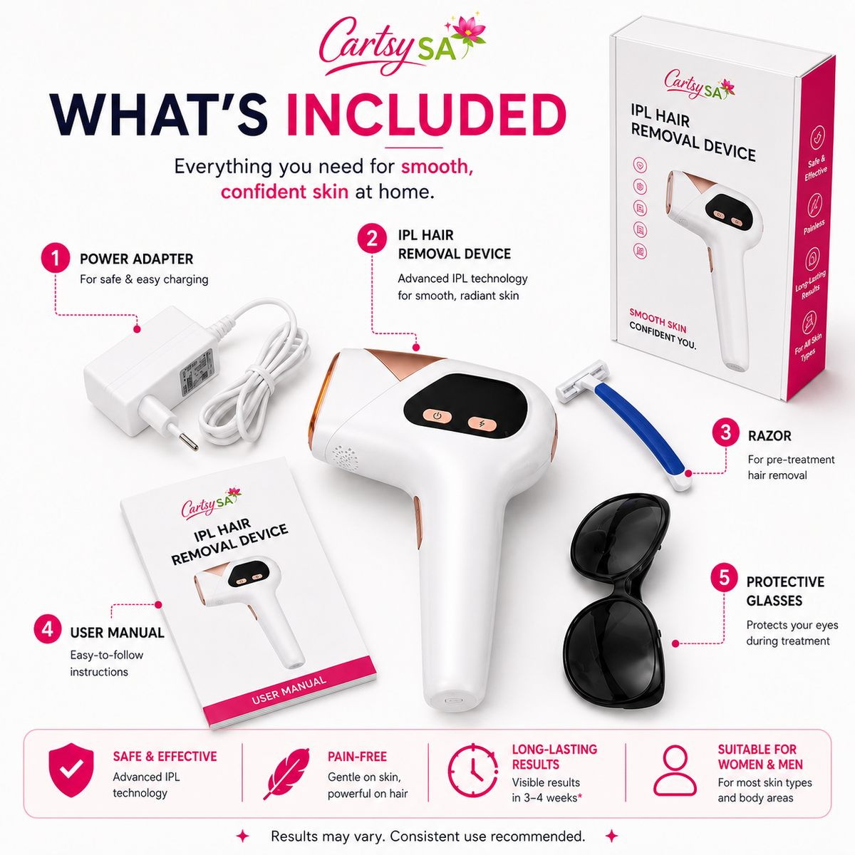 CartsySA™ IPL Hair Removal Device